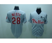 mlb philadelphia phillies #28 werth grey