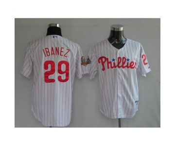 mlb philadelphia phillies #29 Ibanez 2008 world series white(red strip)