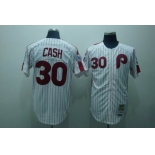 mlb philadelphia phillies #30 cash  m&n white(red strip)