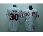 mlb philadelphia phillies #30 cash  m&n white(red strip)