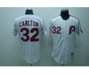 mlb philadelphia phillies #32 carlton white(red strip)