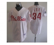 mlb philadelphia phillies #34 Lee white(red strip)