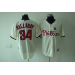 mlb philadelphia phillies #34 halladay cream