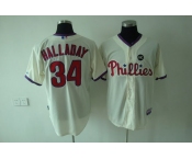 mlb philadelphia phillies #34 halladay cream