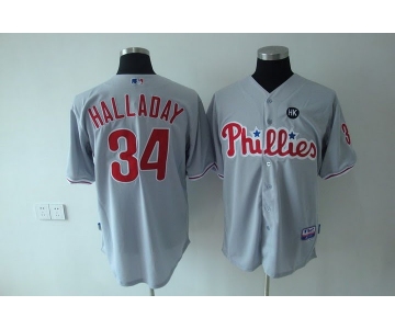 mlb philadelphia phillies #34 halladay grey