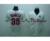 mlb philadelphia phillies #35 Hamels 2008 world series cream