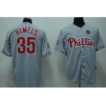 mlb philadelphia phillies #35 Hamels 2008 world series grey