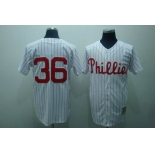 mlb philadelphia phillies #36 roberts m&n white(red strip)