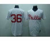 mlb philadelphia phillies #36 roberts m&n white(red strip)