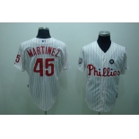 mlb philadelphia phillies #45 martinez white(red strip)