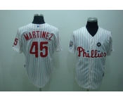 mlb philadelphia phillies #45 martinez white(red strip)