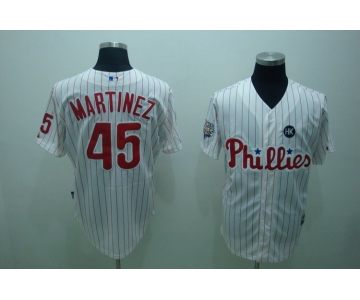 mlb philadelphia phillies #45 martinez white(red strip)