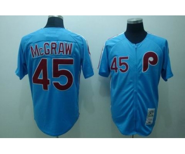 mlb philadelphia phillies #45 mcgraw m&n blue