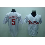 mlb philadelphia phillies #5 burre white(red strip)