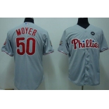 mlb philadelphia phillies #50 moyer 2009 world series grey