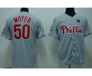 mlb philadelphia phillies #50 moyer 2009 world series grey