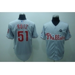 mlb philadelphia phillies #51 RUIZ  2009 world series grey