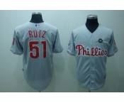 mlb philadelphia phillies #51 RUIZ  2009 world series grey