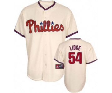 mlb philadelphia phillies #54 Lidge 2008 world series cream