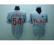 mlb philadelphia phillies #54 Lidge 2008 world series grey