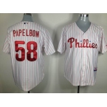 mlb philadelphia phillies #58 papelbon white[red strip]