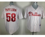 mlb philadelphia phillies #58 papelbon white[red strip]