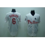 mlb philadelphia phillies #6 howard 2009 world series white(red strip)