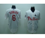 mlb philadelphia phillies #6 howard 2009 world series white(red strip)