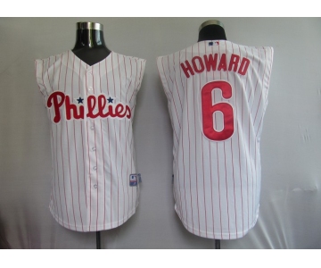 mlb philadelphia phillies #6 howard white(red strip) vest