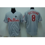 mlb philadelphia phillies #8 Victorino 2008 world series grey