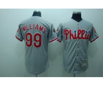 mlb philadelphia phillies #99 williams m&n grey