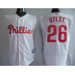 mlb philadephia phillis #26 chase utley white[red strip vest]