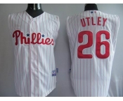 mlb philadephia phillis #26 chase utley white[red strip vest]