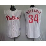 mlb philadephia phillis #34 halladay white[red strip vest]