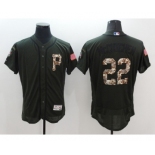 Men Pittsburgh Pirates #22 Andrew McCutchen Majestic Green Salute to Service Flexbase Authentic Collection Player Jersey