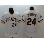 Men Pittsburgh Pirates #24 Barry Bonds Majestic White Flexbase Authentic Collection Cooperstown Player Jersey