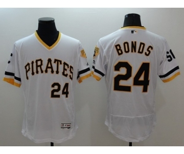 Men Pittsburgh Pirates #24 Barry Bonds Majestic White Flexbase Authentic Collection Cooperstown Player Jersey