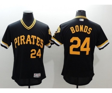 Men Pittsburgh Pirates #24 Barry Bonds Majestic black Flexbase Authentic Collection Cooperstown Player Jersey