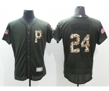 Men Pittsburgh Pirates #24 barry bonds Majestic Green Salute to Service Flexbase Authentic Collection Player Jersey