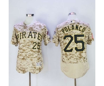 Men Pittsburgh Pirates #25 Gregory Polanco Majestic Camo Flexbase Authentic Collection Player Jersey