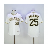 Men Pittsburgh Pirates #25 Gregory Polanco Majestic White Flexbase Authentic Collection Player Jersey