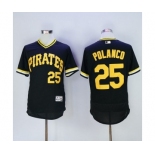 Men Pittsburgh Pirates #25 Gregory Polanco Majestic black Flexbase Authentic Collection Cooperstown Player Jersey