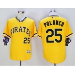 Men Pittsburgh Pirates #25 Gregory Polanco Majestic yellow Flexbase Authentic Collection Player Jersey