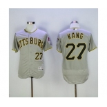 Men Pittsburgh Pirates #27 Jung Ho Kang Majestic Grey Flexbase Authentic Collection Player Jersey