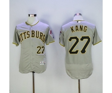 Men Pittsburgh Pirates #27 Jung Ho Kang Majestic Grey Flexbase Authentic Collection Player Jersey