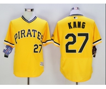 Men Pittsburgh Pirates #27 Jung Ho Kang Majestic yellow Flexbase Authentic Collection Player Jersey