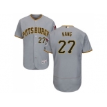 Men Pittsburgh Pirates #27 Jung-ho Kang Grey Flexbase Authentic Collection Stitched MLB Jersey