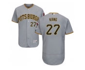 Men Pittsburgh Pirates #27 Jung-ho Kang Grey Flexbase Authentic Collection Stitched MLB Jersey