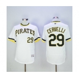 Men Pittsburgh Pirates #29 Francisco Cervelli Majestic White Flexbase Authentic Collection Cooperstown Player Jersey