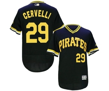 Men Pittsburgh Pirates #29 Francisco Cervelli Majestic black Flexbase Authentic Collection Cooperstown Player Jersey